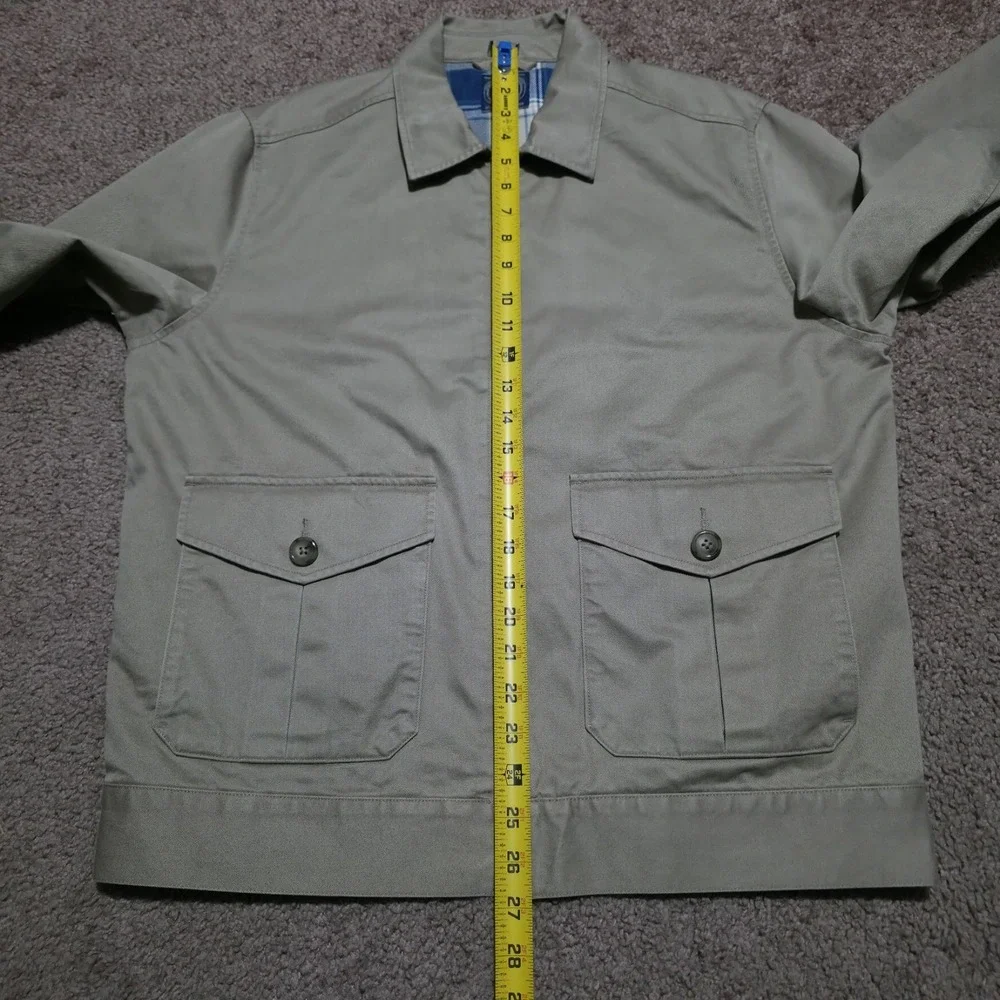 J Crew Flannel Lined Chino Work Harrington Jacket in Dusty Khaki Mens Medium